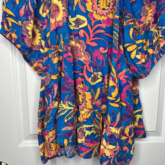 Terra & Sky Floral Blouse Women's Size 2X - Bright - Picture 3 of 8